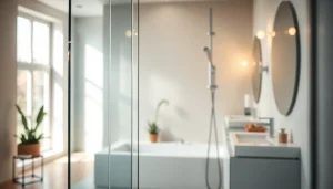 Installation de paroi de douche à l'italienne moderne pour une salle de bains élégante