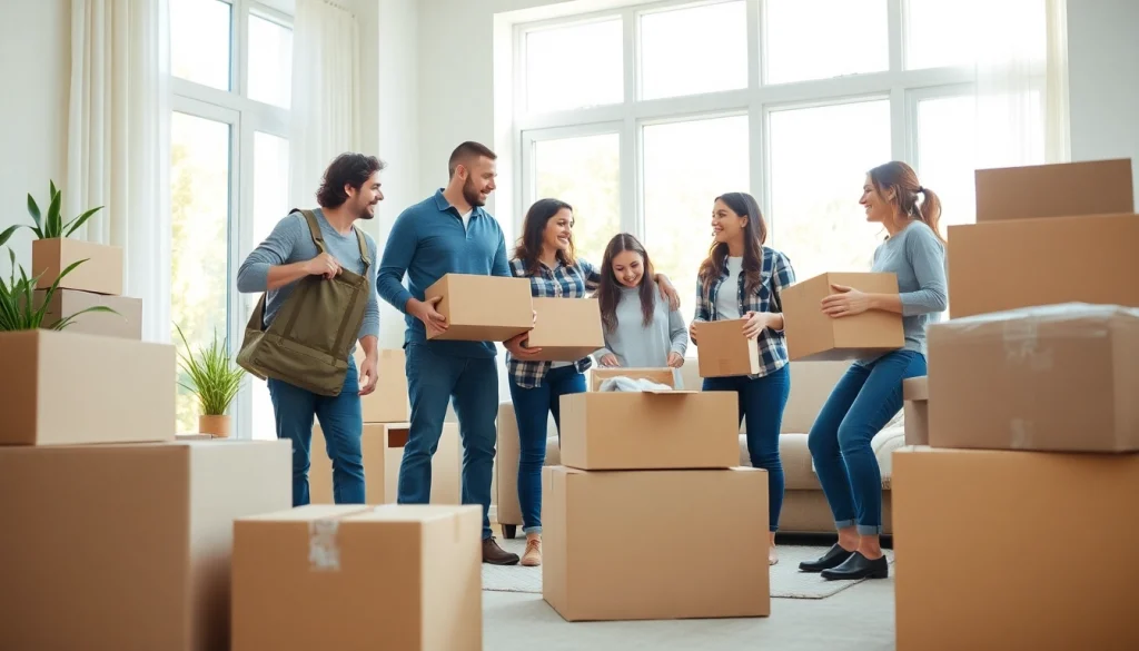 Toronto movers helping a family relocate, showcasing teamwork and professionalism.