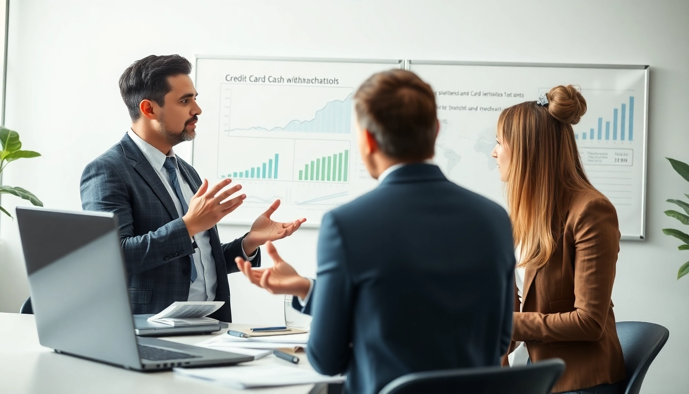 신용카드 현금화 방법에 대해 설명하는 금융 전문가의 모습