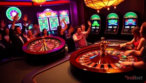 Experience the excitement of gambling at www.indibet with vibrant casino scenes and thrilling games.