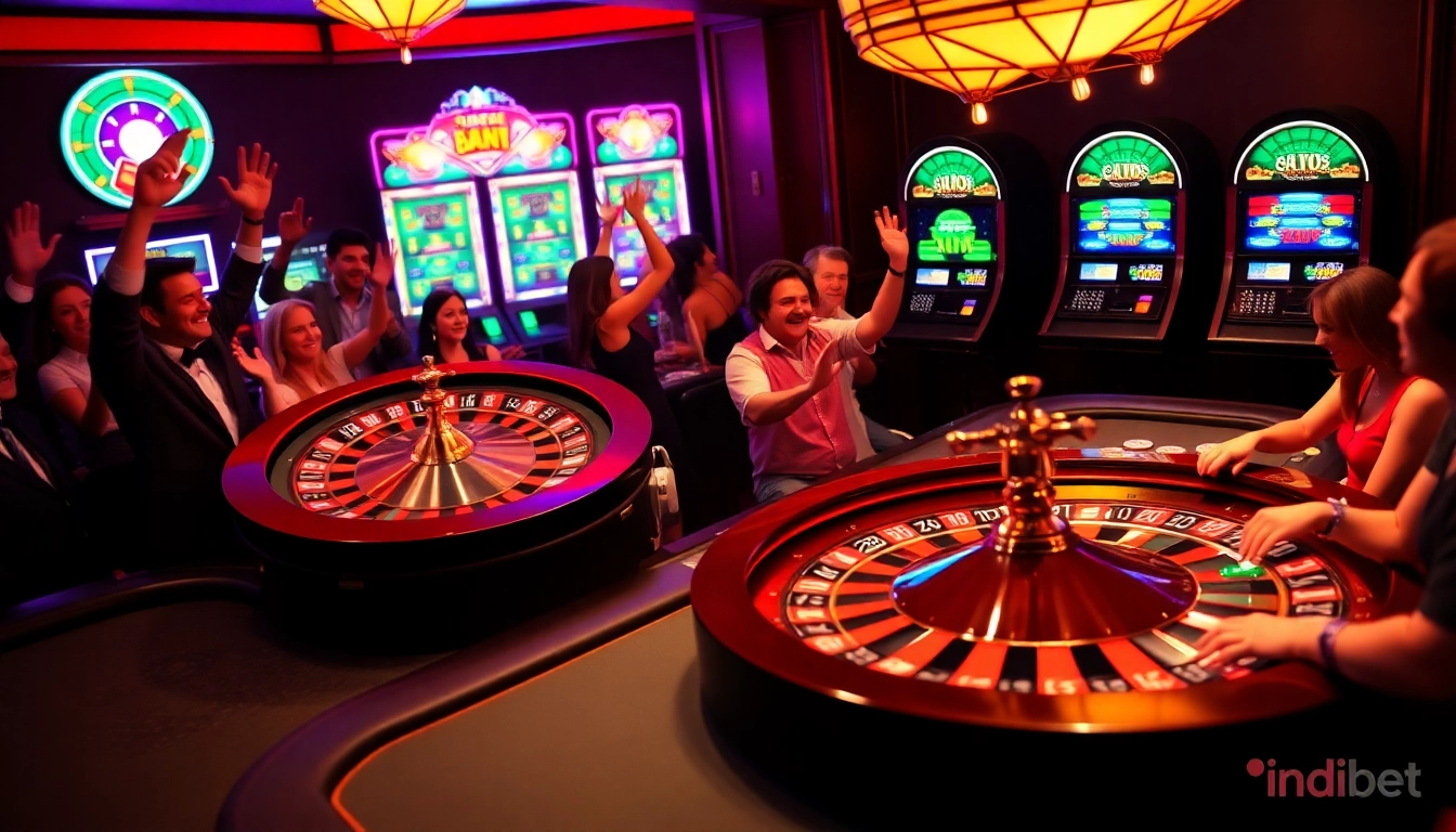 Experience the excitement of gambling at www.indibet with vibrant casino scenes and thrilling games.