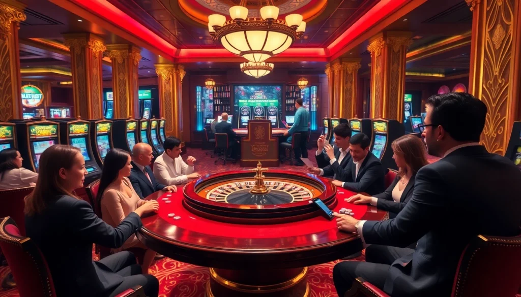 Exciting casino scene with roulette table, players, and elements from https://kingarthurcafe.com/menu.