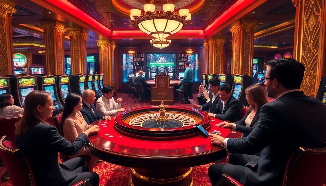 Exciting casino scene with roulette table, players, and elements from https://kingarthurcafe.com/menu.