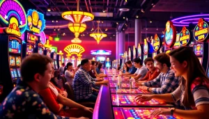 Engaging players at online casinos for Alberta enjoying a diverse gaming experience with vibrant graphics.