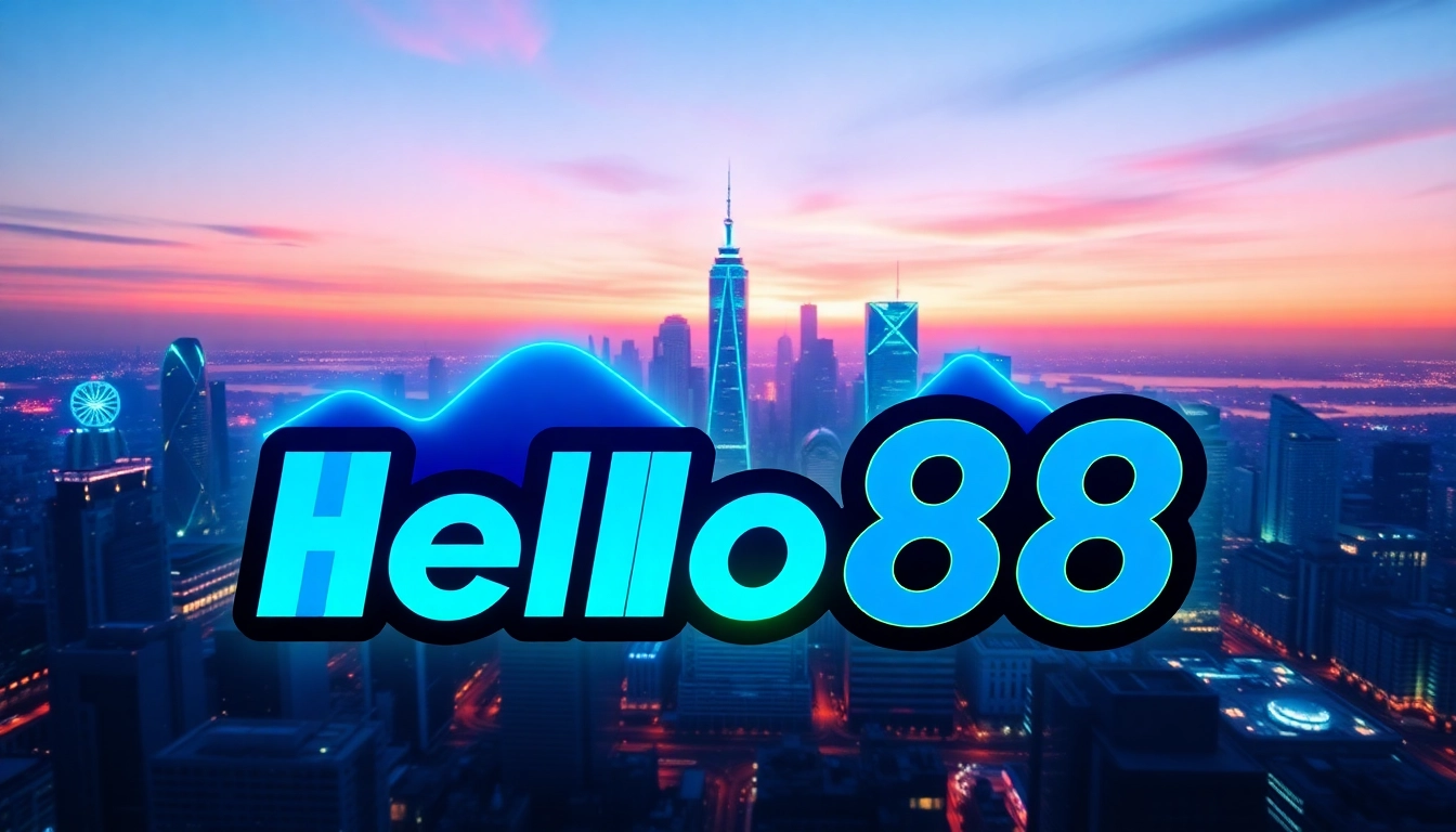 Hello88 logo design showcasing vibrant colors and modern digital elements.