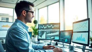 Visual representation of competitive intelligence analysis with data charts and graphs.