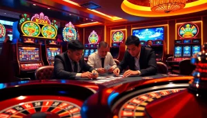 Engaging players at a casino table highlight the excitement of gambling, including Nếu như vậy bám vào đây.