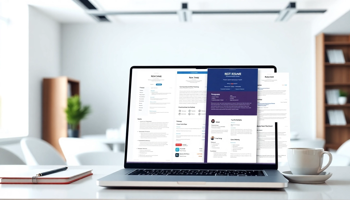 Create a resume with user-friendly tools using the Resume Builder interface in a bright office.