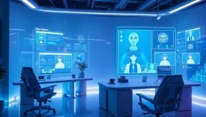 Explore the best nsfw ai platforms showcased in a futuristic digital workspace.