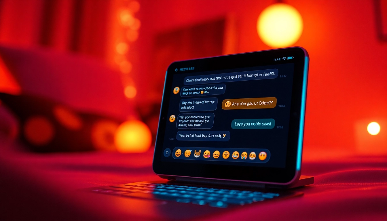 Explore an advanced nsfw ai chat setting with a sleek digital device in an intimate atmosphere.