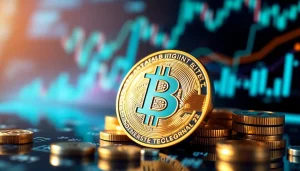 Comprendre bitcoin avec une illustration de pièce de bitcoin et des symboles financiers.