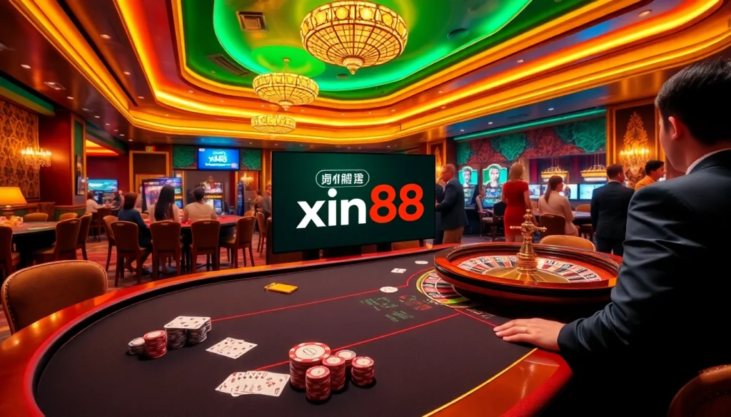 Experience thrilling gaming at xin88's upscale casino with poker tables and roulette.