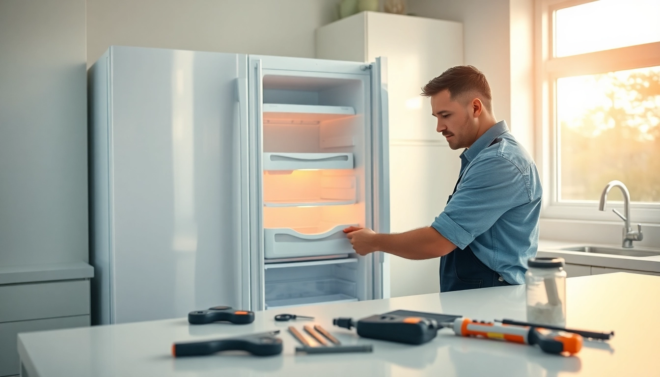 Efficient refrigerator repair ottawa service in action by a skilled technician.