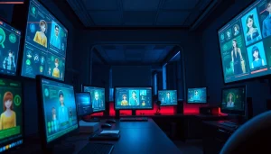 Innovative character AI NSFW interfaces showcasing diverse designs and interactions in a modern workspace.