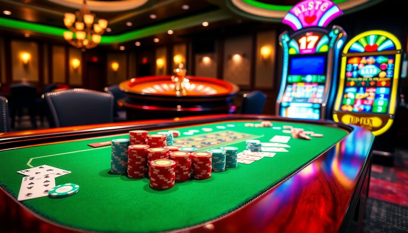 Experience the excitement of U888 at a high-stakes poker table with vibrant chips and cards.