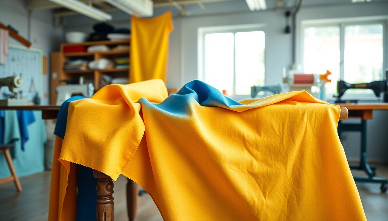 Bekijk poplin stoffen in een kleurrijke textielstudio met elegant gedrapeerde stof