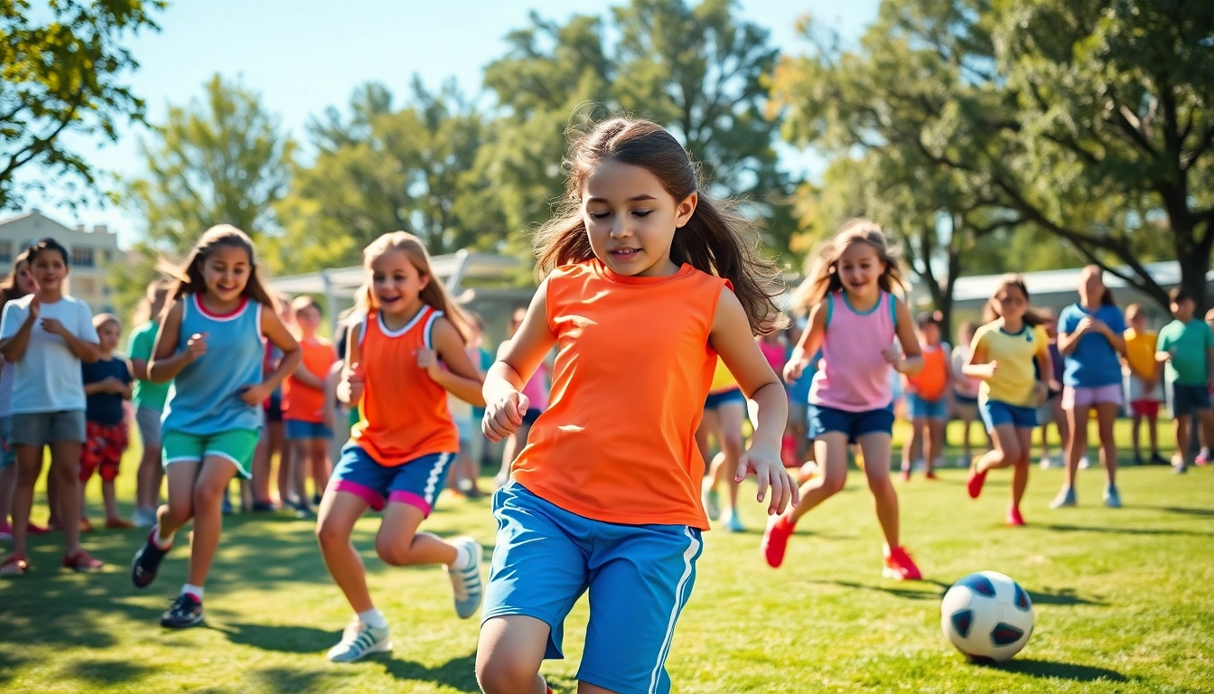 Girls engaging in Multi Sports Camps for Girls, playing soccer and basketball together joyfully.
