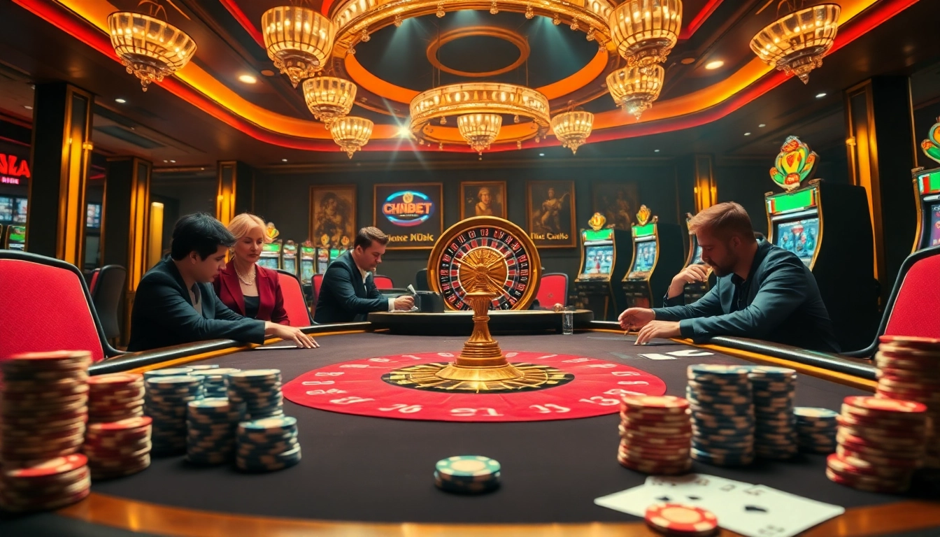 Experience thrilling gameplay at SHBET with a vibrant casino scene showcasing poker and roulette excitement.